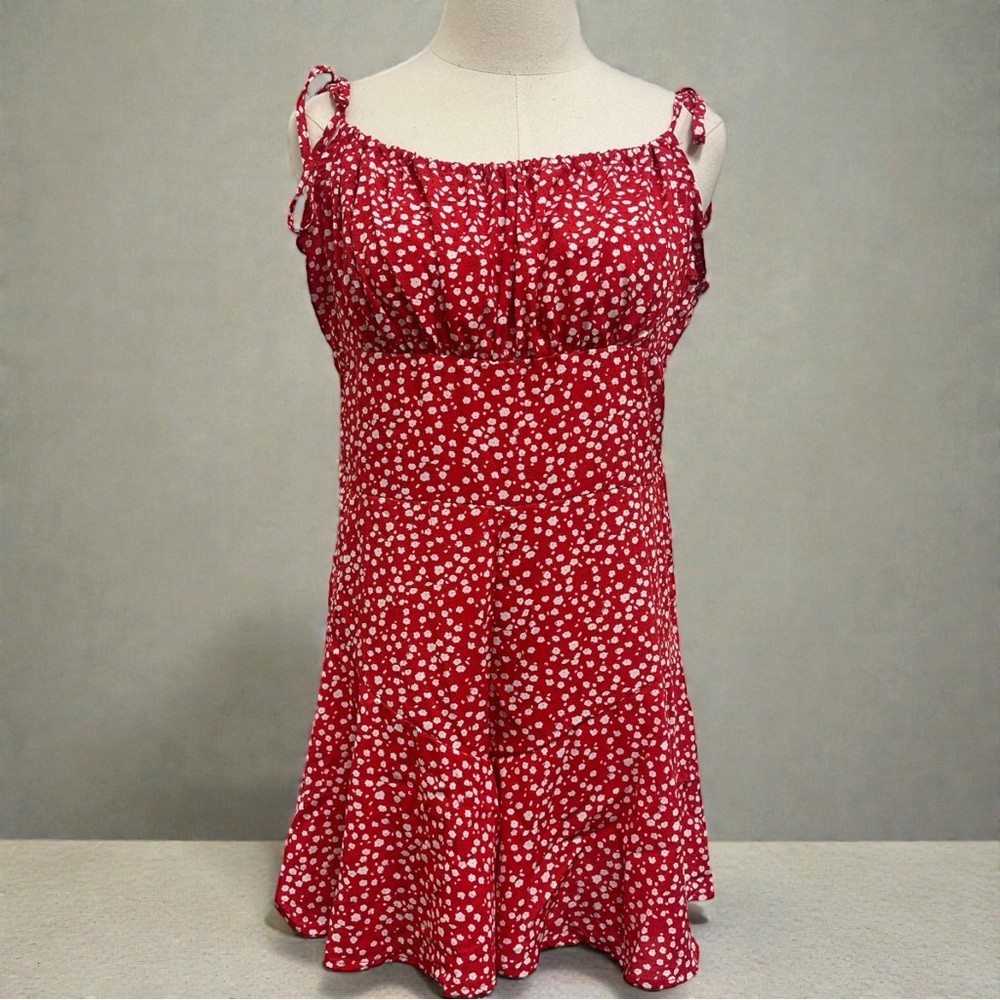 **LIKE NEW** Sundae muse Red Floral Jumpsuit